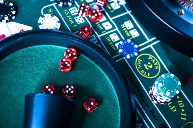 Sic Bo dice game with three dice in motion